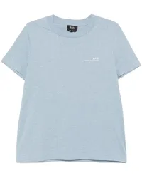 A.P.C. T-Shirt mit Logo-Print Blau