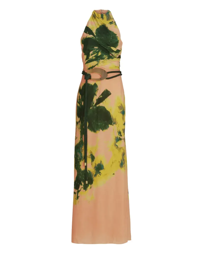 Silvia Tcherassi Neckholder-Kleid mit Blumen-Print - Rosa Rosa