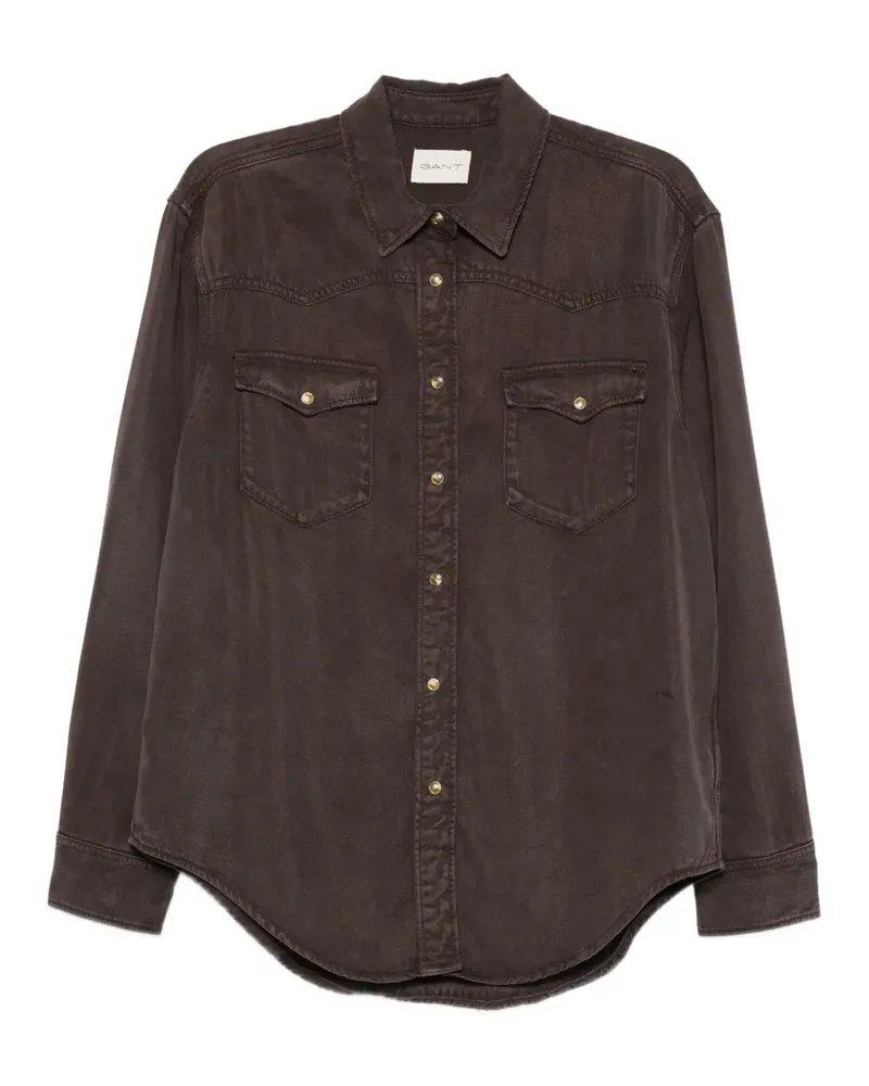 Gant Westernhemd mit Druckknöpfen - Braun Braun