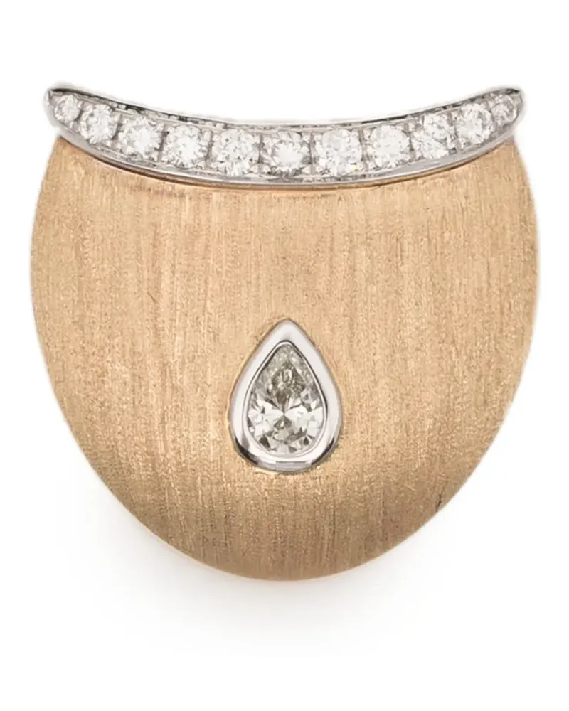 Rainbow K Ohrring mit gebürstetem Diamant - Gold Gold