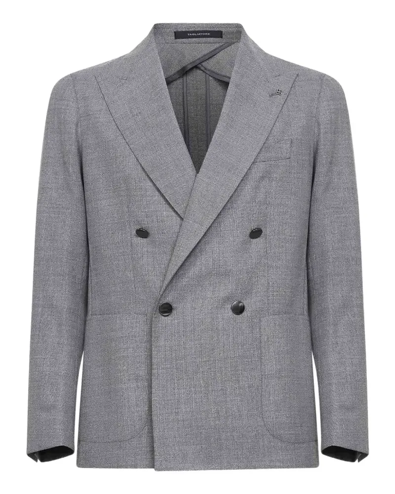 Tagliatore peak-lapel logo-pin blazer - Grau Grau