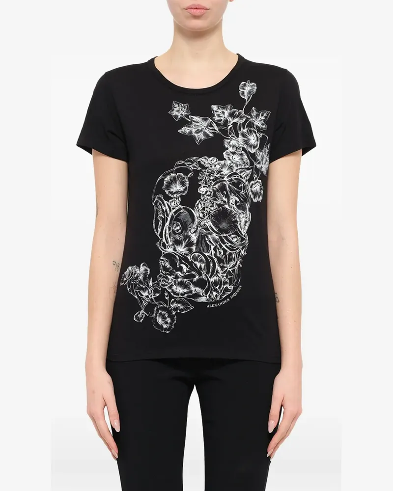 Alexander McQueen T-Shirt mit Totenkopf-Print - Schwarz Schwarz