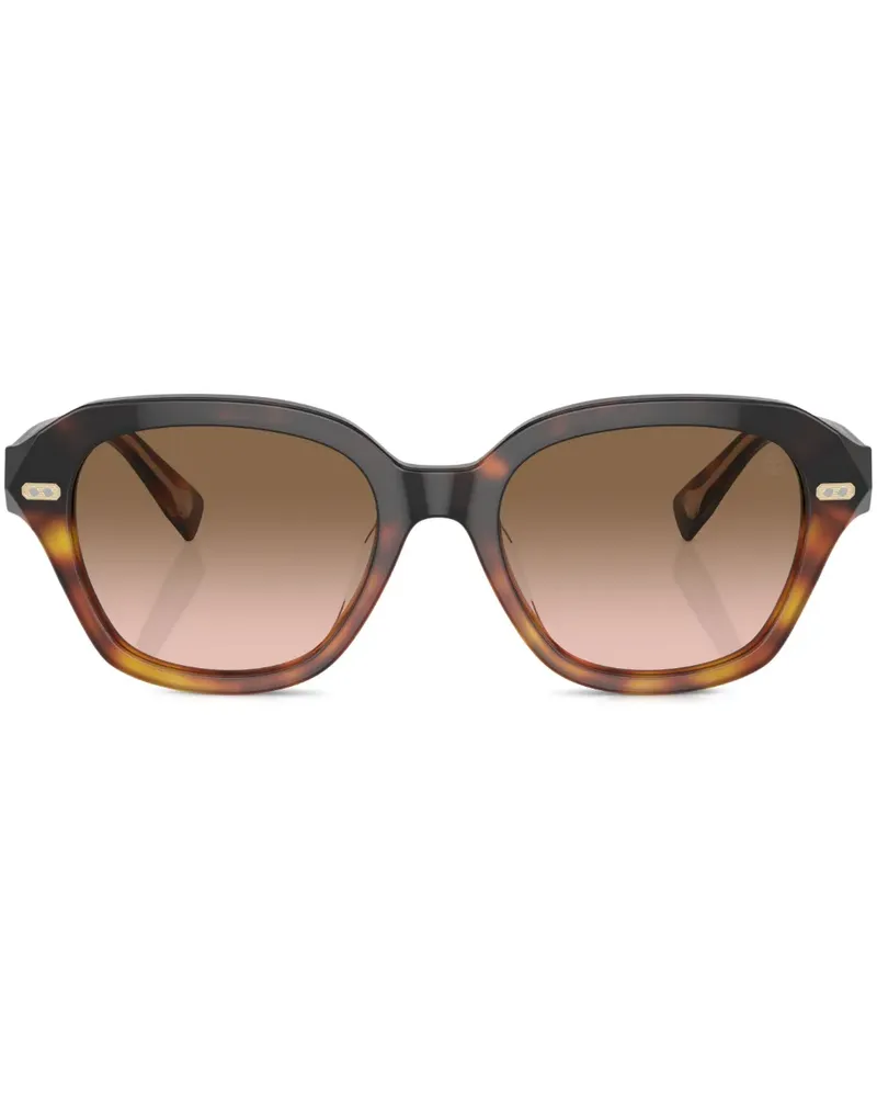 Brunello Cucinelli BC4004S Sonnenbrille mit rundem Gestell - Braun Braun