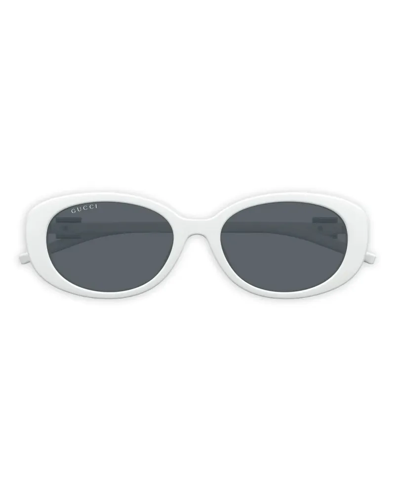 Gucci Sonnenbrille mit ovalem Gestell - Weiß Weiß