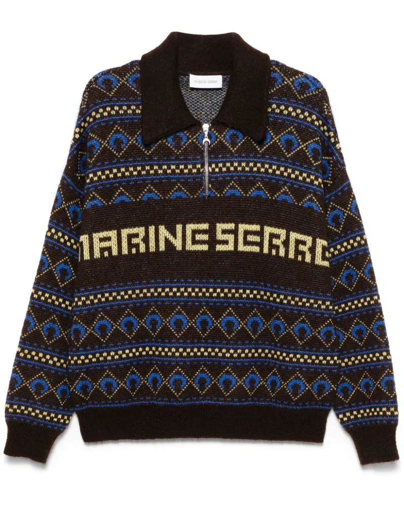 Marine Serre Pullover mit Jacquard - Braun Braun