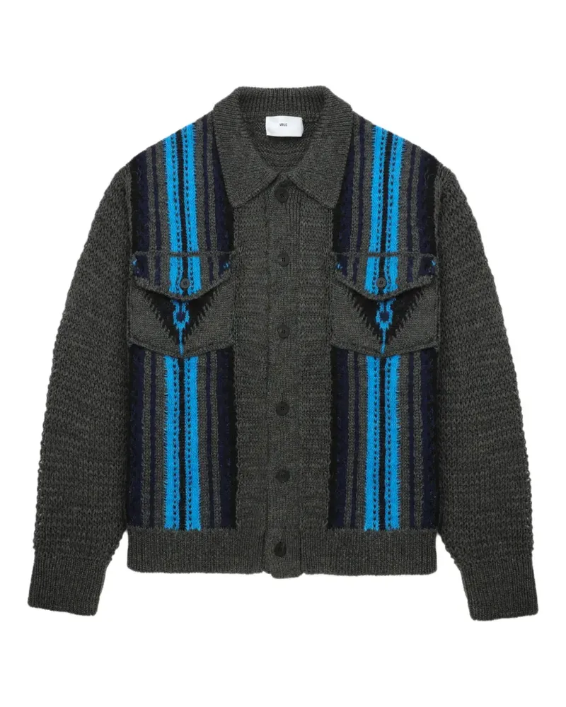 Toga Cardigan mit gestreiften Taschen - Grau Grau