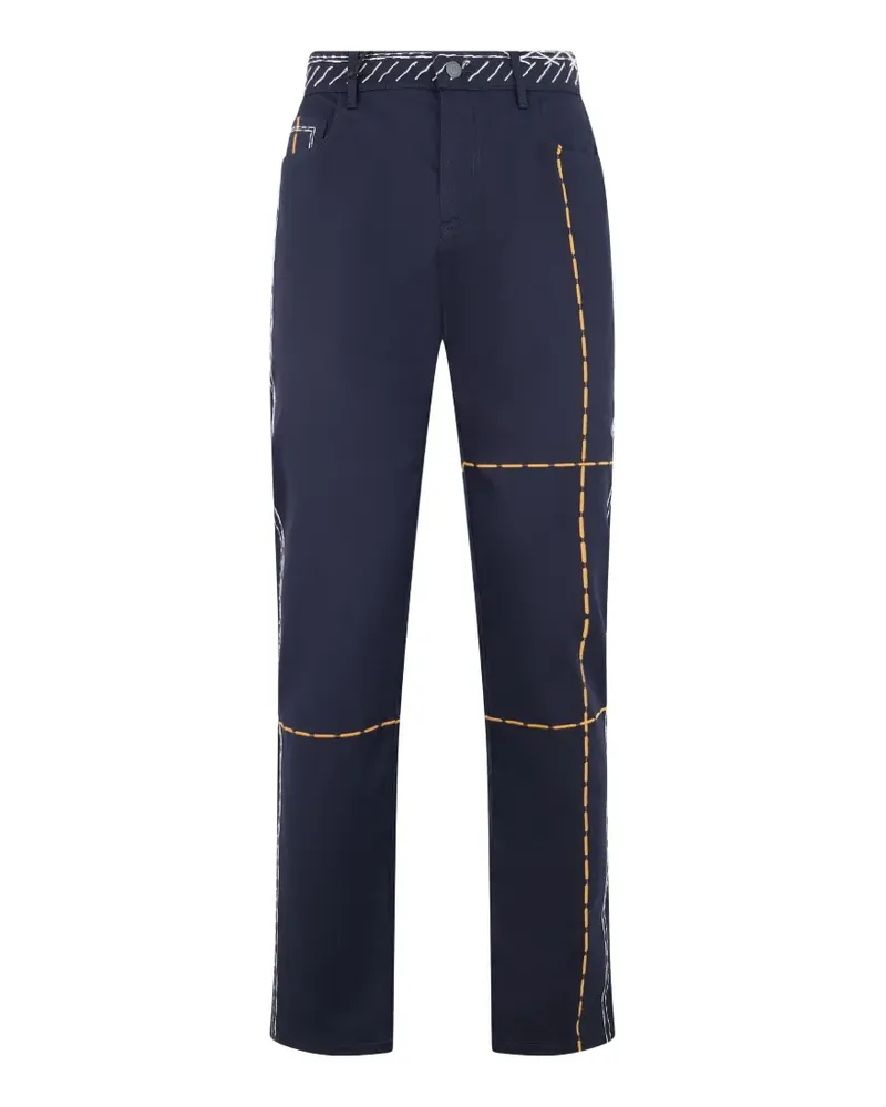 Moschino contrast-stitch trousers - Blau Blau