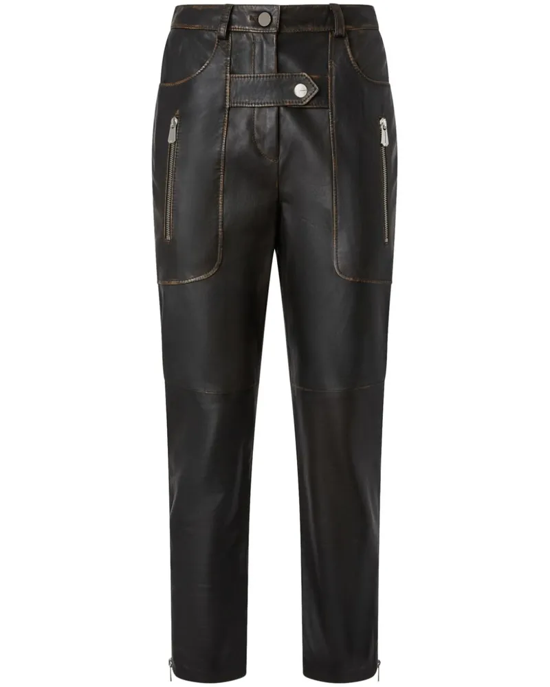 Pinko Hose aus Leder - Schwarz Schwarz