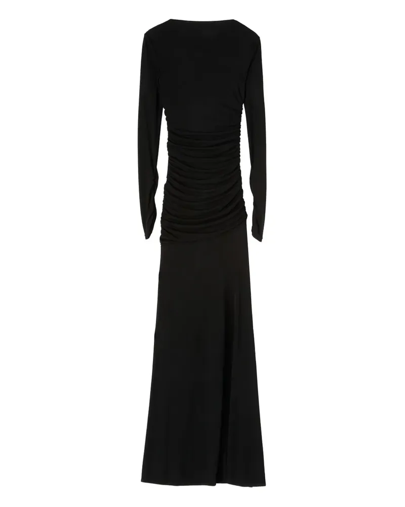 MSGM Gerafftes Maxi-Abendkleid mit Schnürung - Schwarz Schwarz