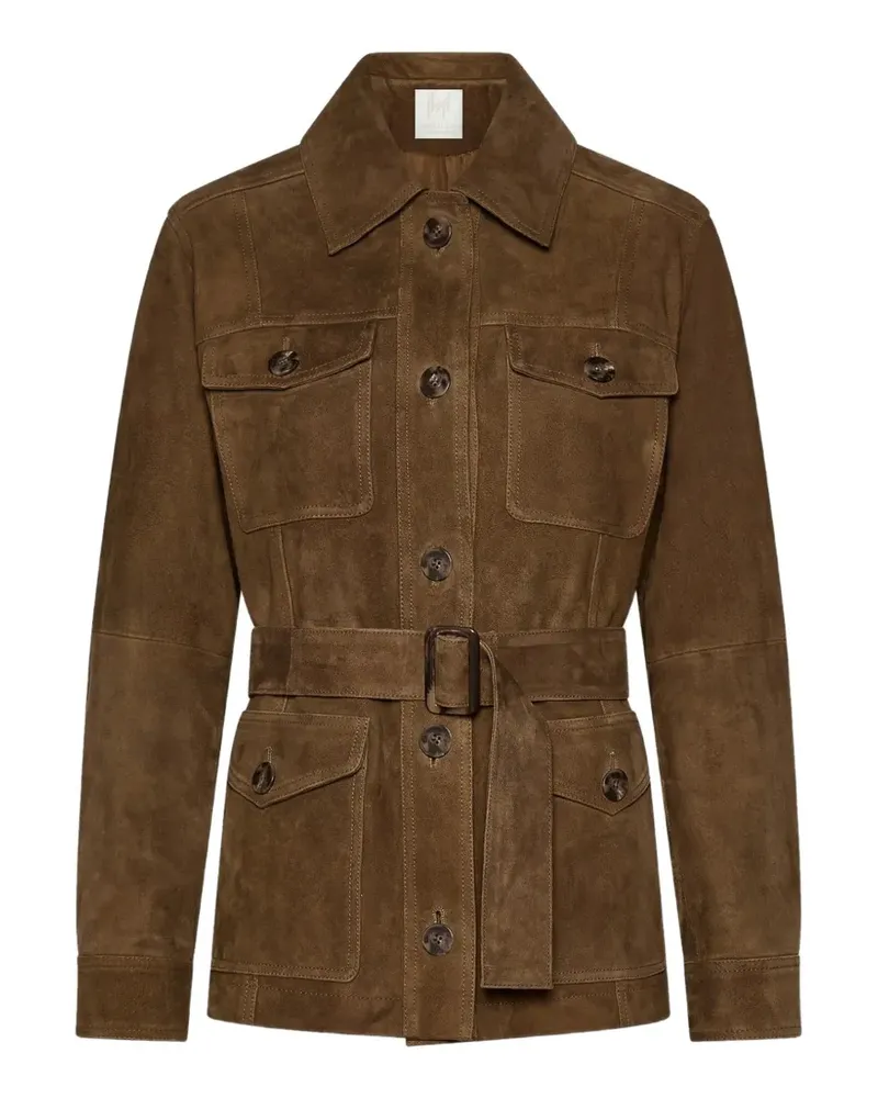 MARELLA belted suede jacket - Braun Braun