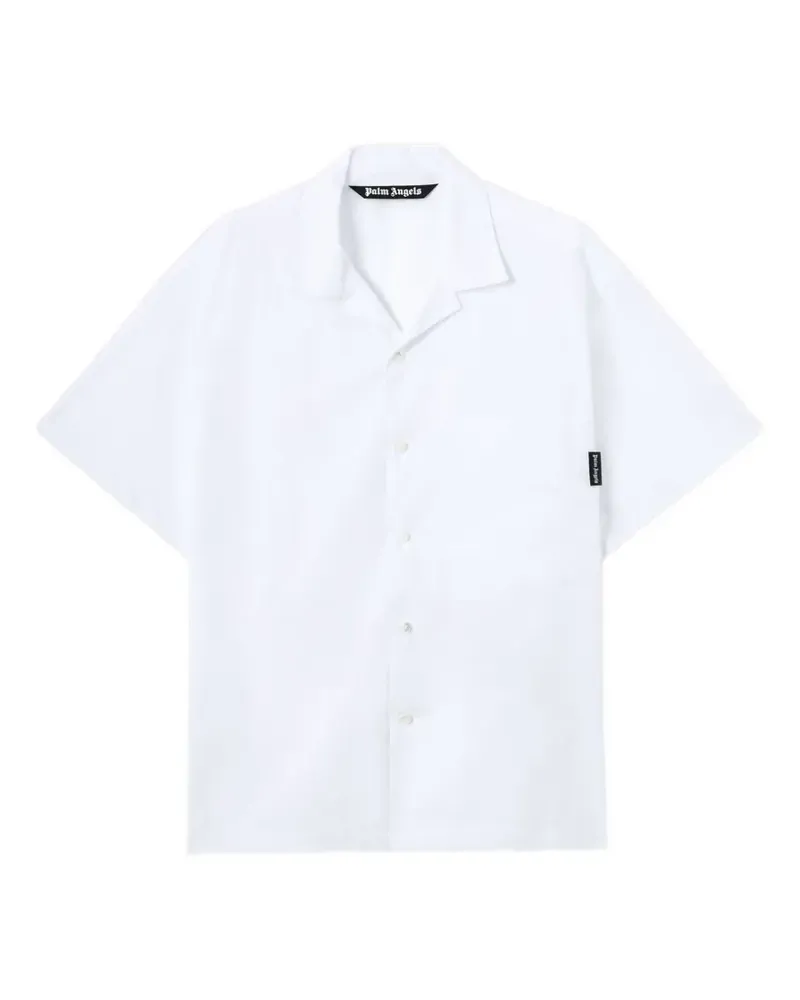 Palm Angels Bowlinghemd mit Logo - Weiß Weiß