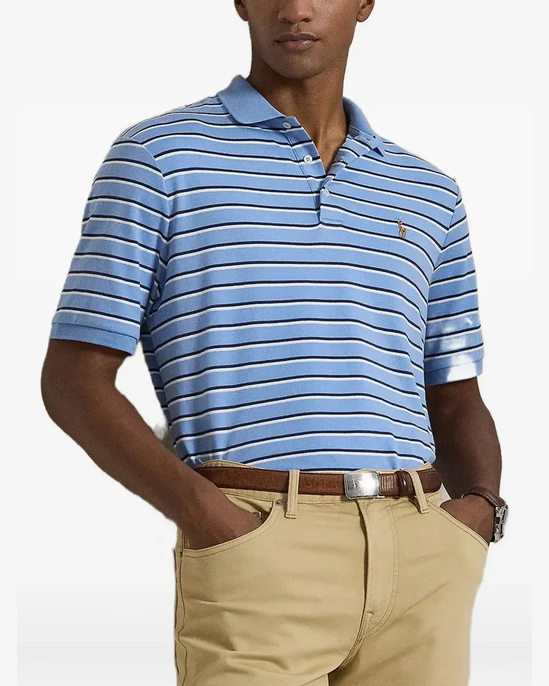 Ralph Lauren Gestreiftes Poloshirt mit Logo - Blau Blau