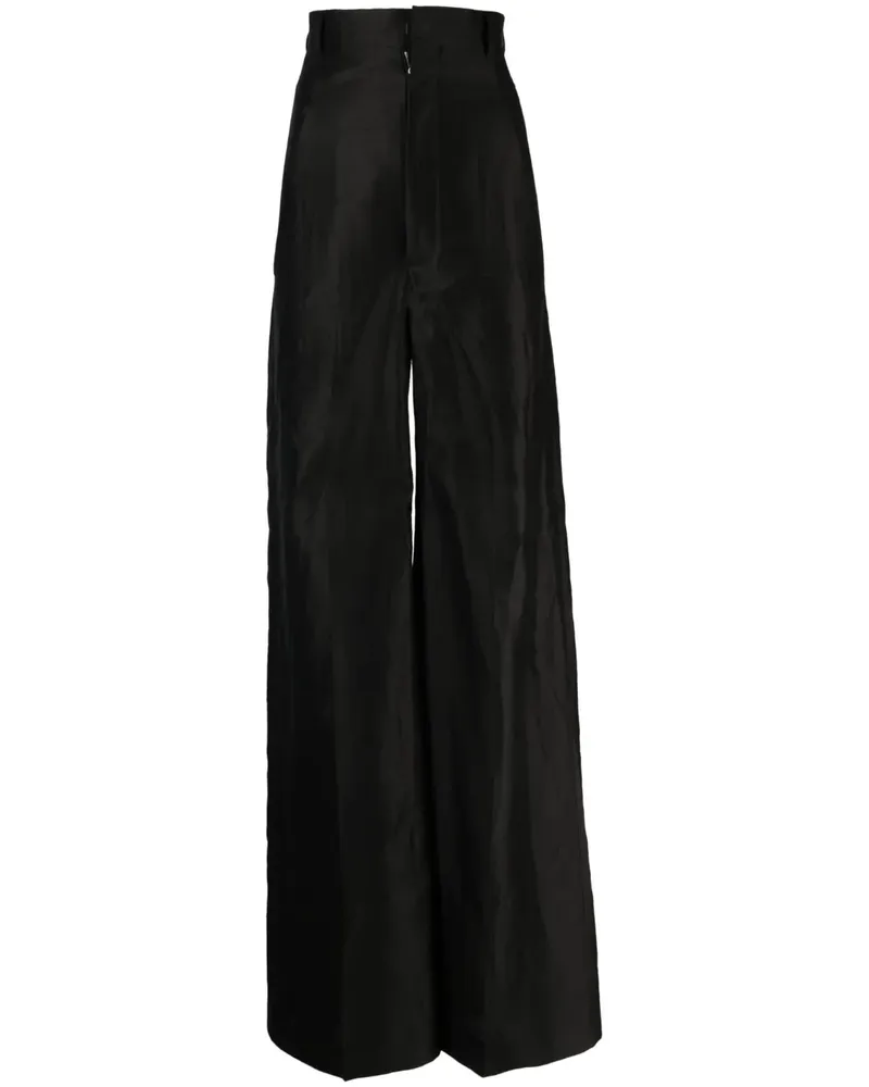 Rick Owens High-Waist-Hose mit weitem Bein - Schwarz Schwarz