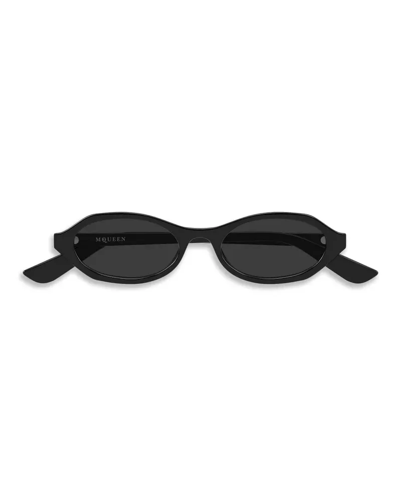 Alexander McQueen geometric-frame sunglasses - Schwarz Schwarz