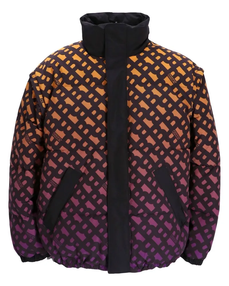 HUGO BOSS x Khaby gefütterte Jacke mit Logo-Print Schwarz