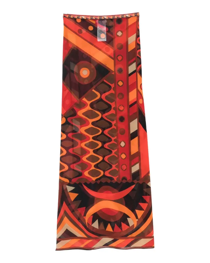 Emilio Pucci geometric-print mesh maxi skirts - Rot Rot