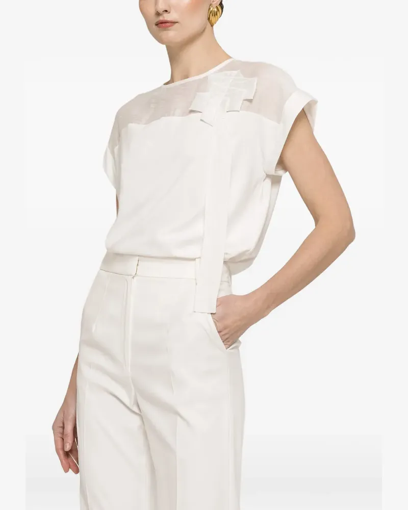 NISSA Bluse mit Schleifendetail - Weiß Weiß