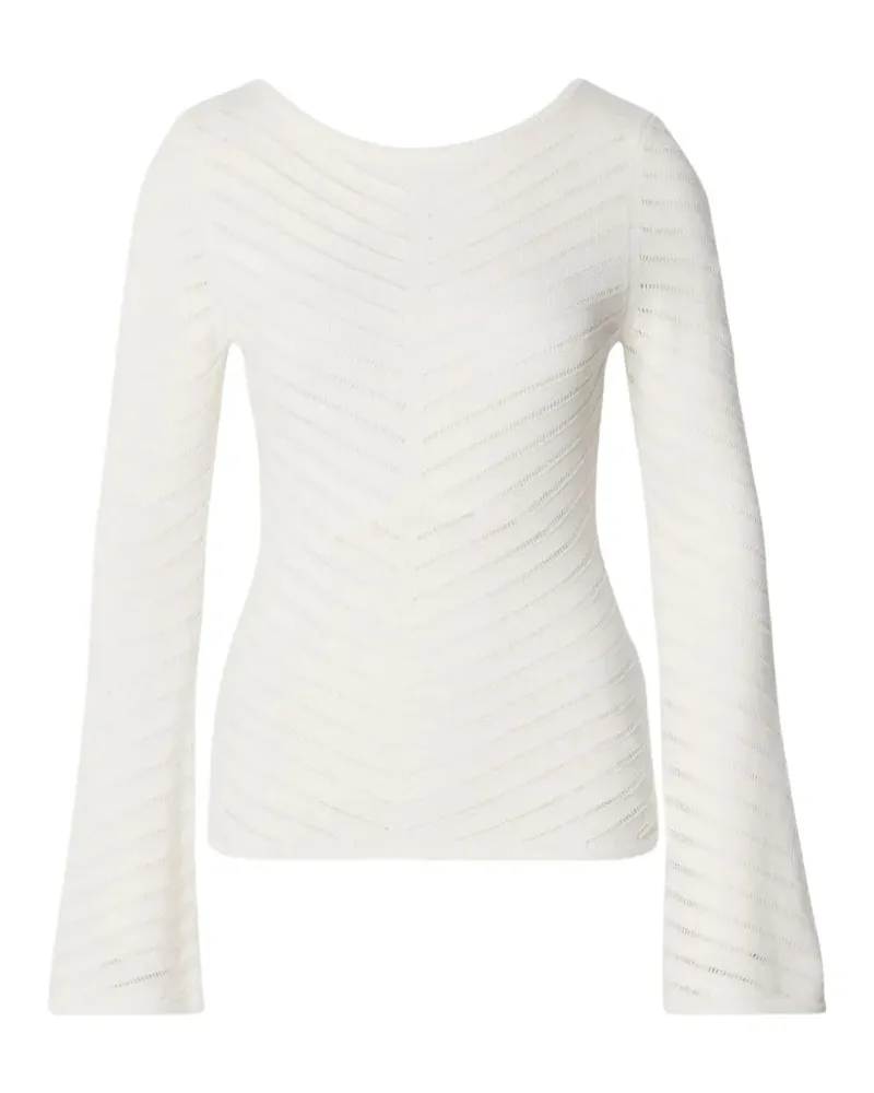 HUGO BOSS chevron-pattern blouse - Weiß Weiß