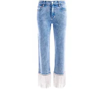 Cropped-Jeans mit Kristallen