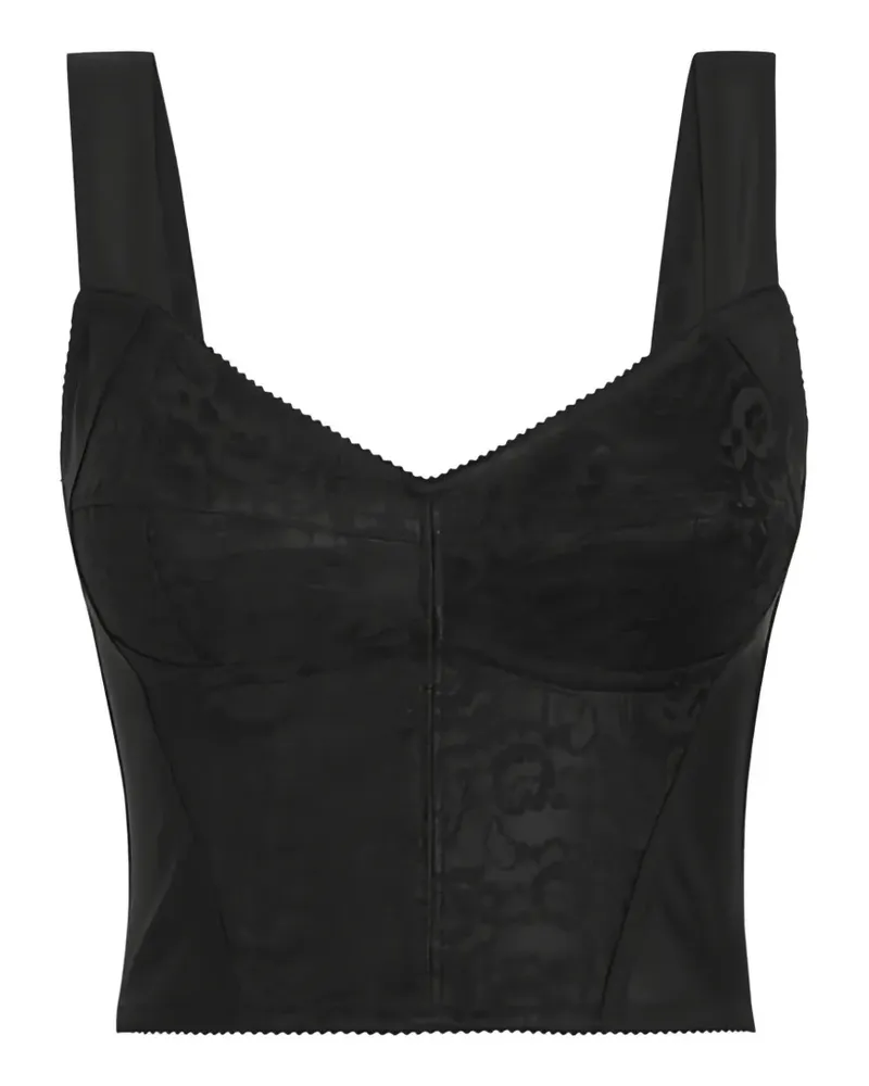 Dolce & Gabbana Corsage mit Spitzenborten - Schwarz Schwarz