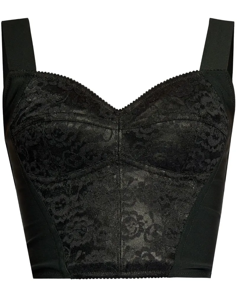 Dolce & Gabbana Corsage mit Spitzenborten - Schwarz Schwarz