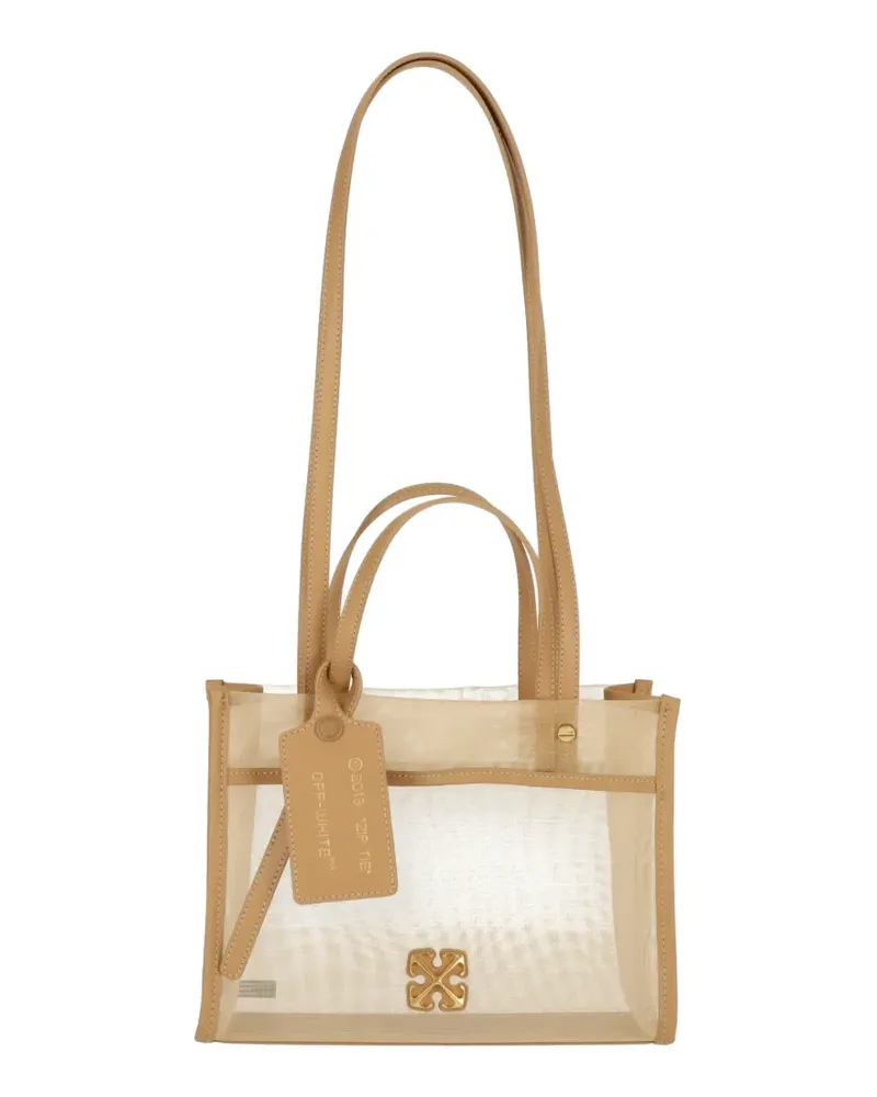 OFF-WHITE arrows mesh tote bag - Nude Nude