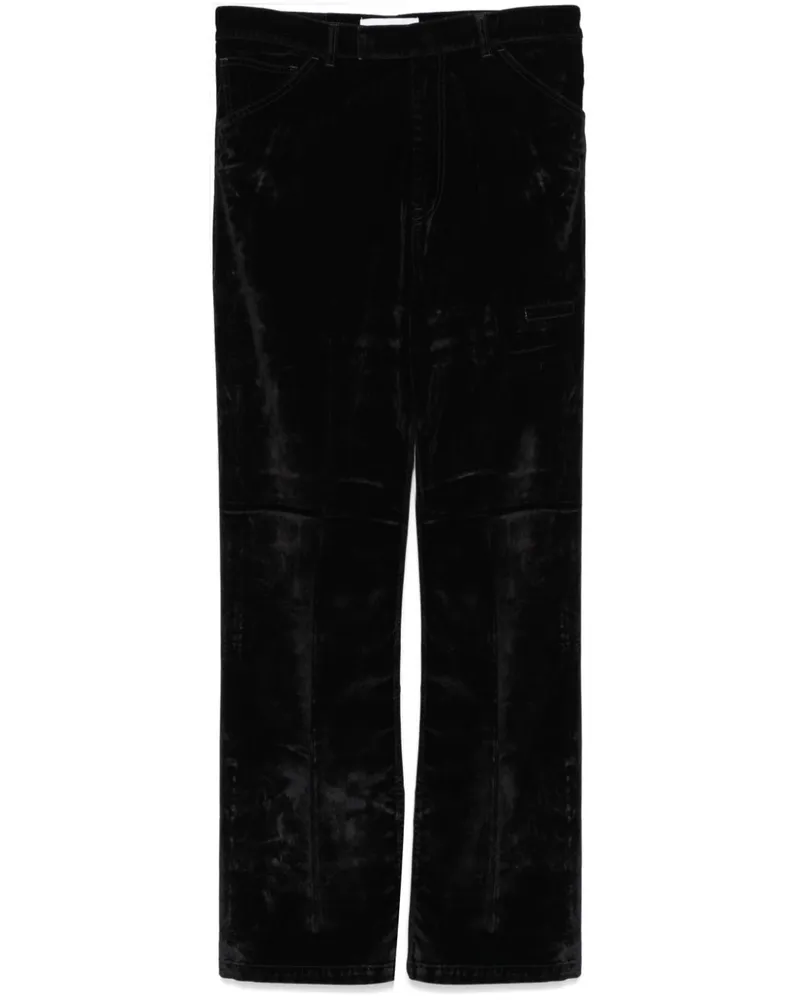 Random Identities Straight-Leg-Jeans in Samtoptik - Schwarz Schwarz