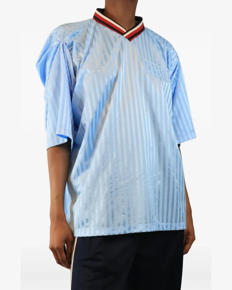 Martine Rose striped football jersey - Blau Blau