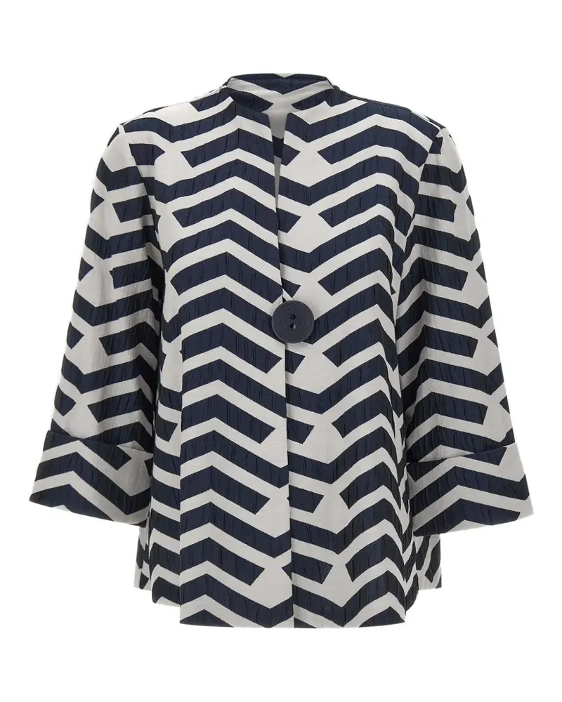 Joseph Ribkoff geometric-pattern crinkled jacket - Blau Blau