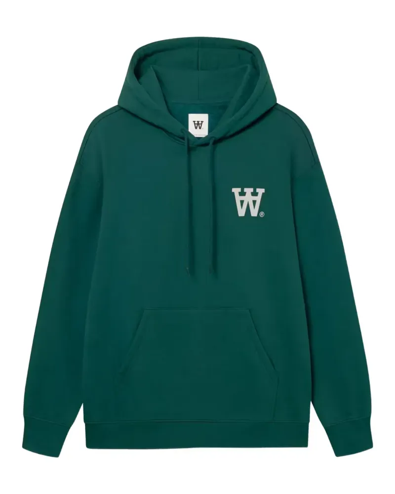 Wood Wood WWCass AA Hoodie mit Logo-Print - Grün Grün
