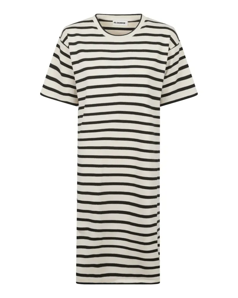 Jil Sander striped short-sleeve midi dress - Weiß Weiß