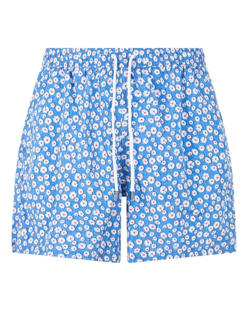 Fedeli floral-print drawstring swim shorts - Blau Blau