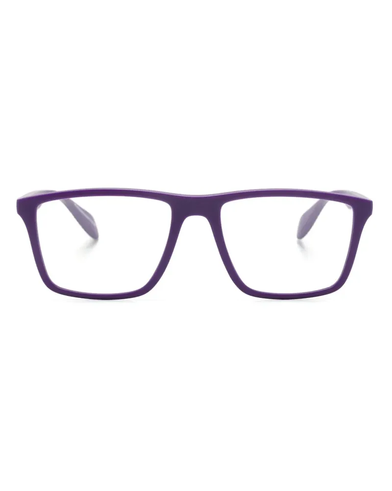 Emporio Armani Eckige Brille mit Logo-Schild - Violett Violett