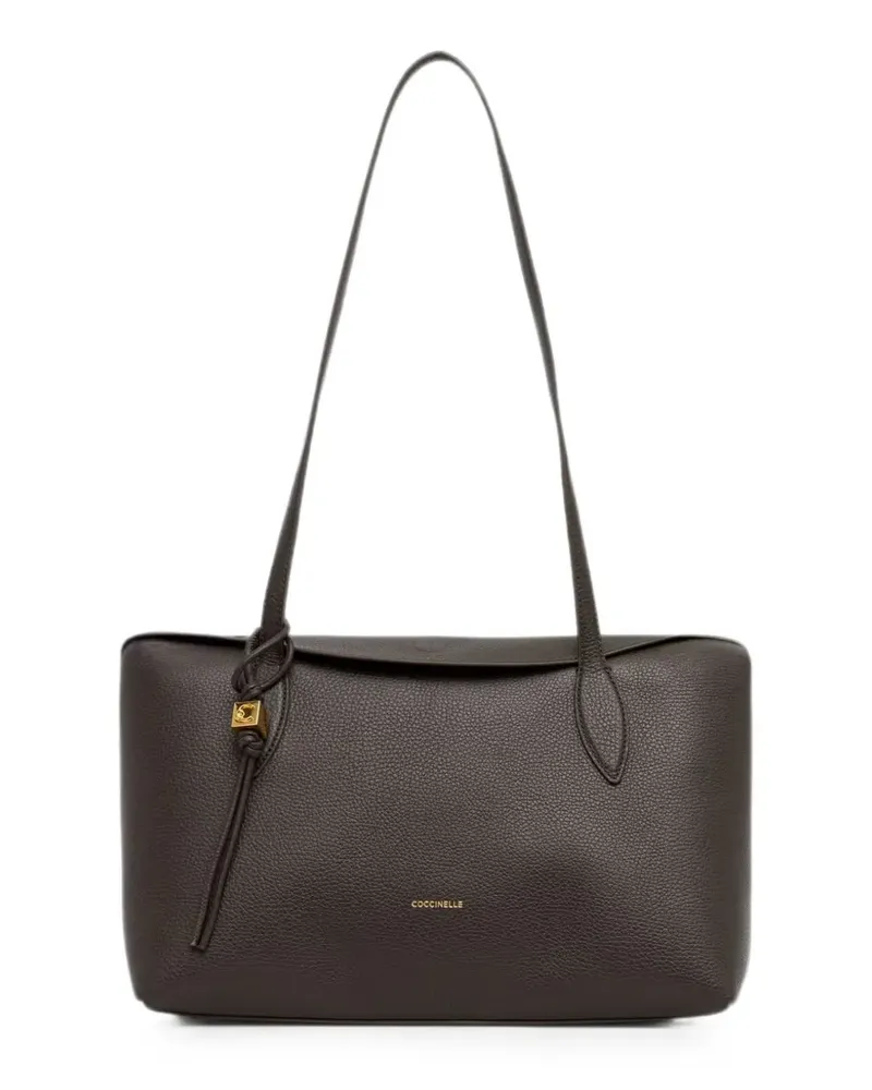 Coccinelle logo-print leather tote bag - Braun Braun