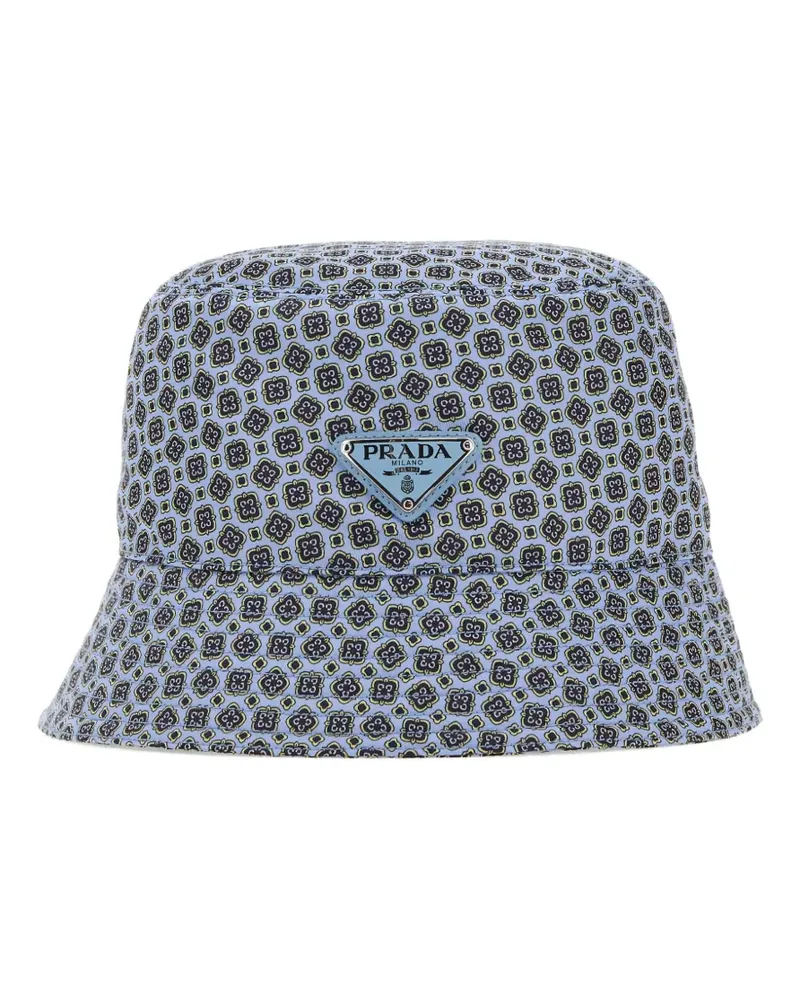 Prada Fischerhut mit Print - Blau Blau