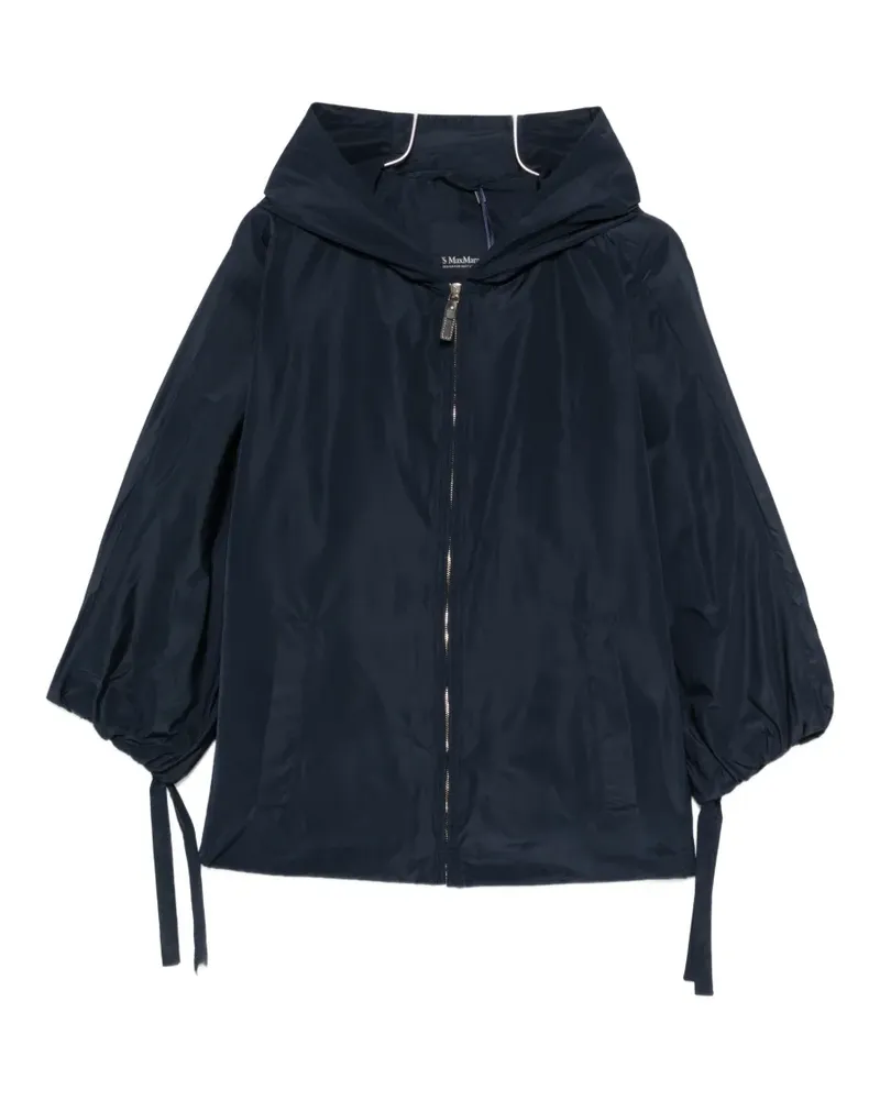 Max Mara hooded drawstring-cuff coat - Blau Blau
