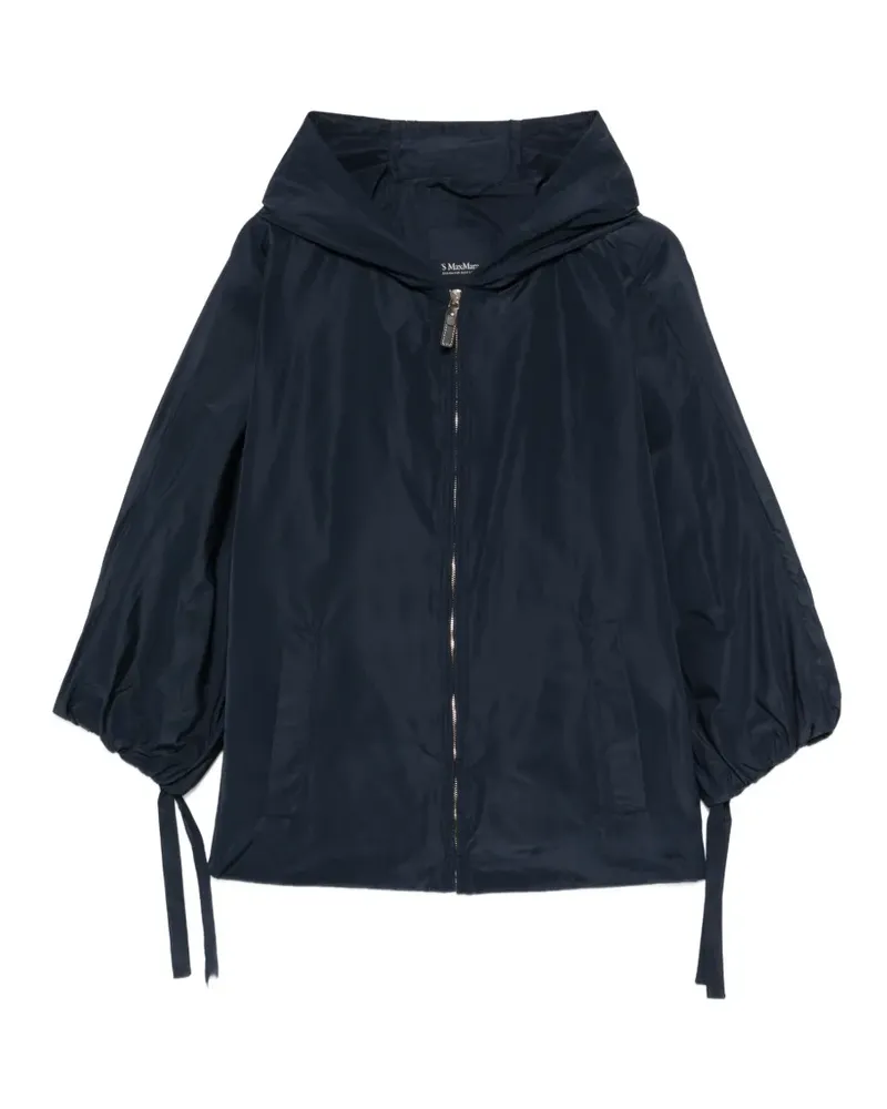 Max Mara hooded drawstring-cuff coat - Blau Blau