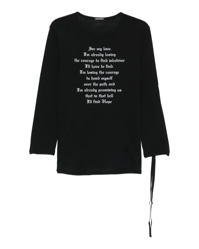 Ann Demeulemeester Alver Langarmshirt mit Slogan-Print - Schwarz Schwarz