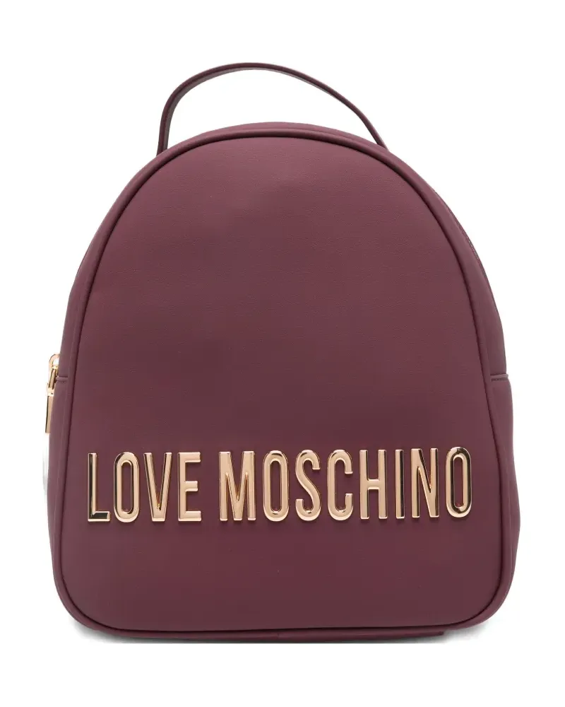 Moschino Rucksack mit Logo-Schild - Rot Rot