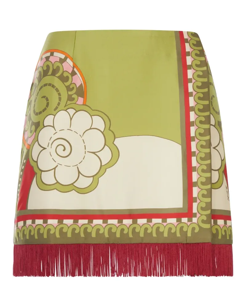 La DoubleJ fringed A-line mini skirt - Grün Grün