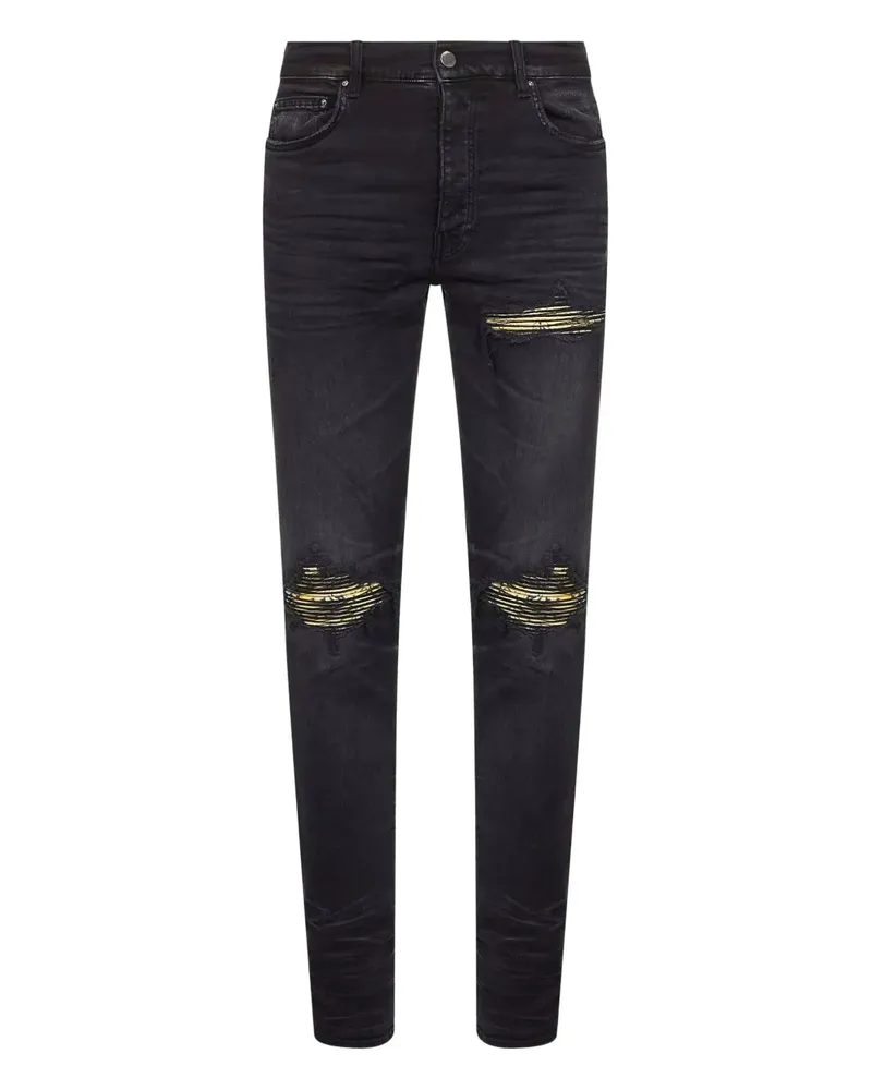 Amiri Distressed-Jeans mit Bandana-Patch - Schwarz Schwarz