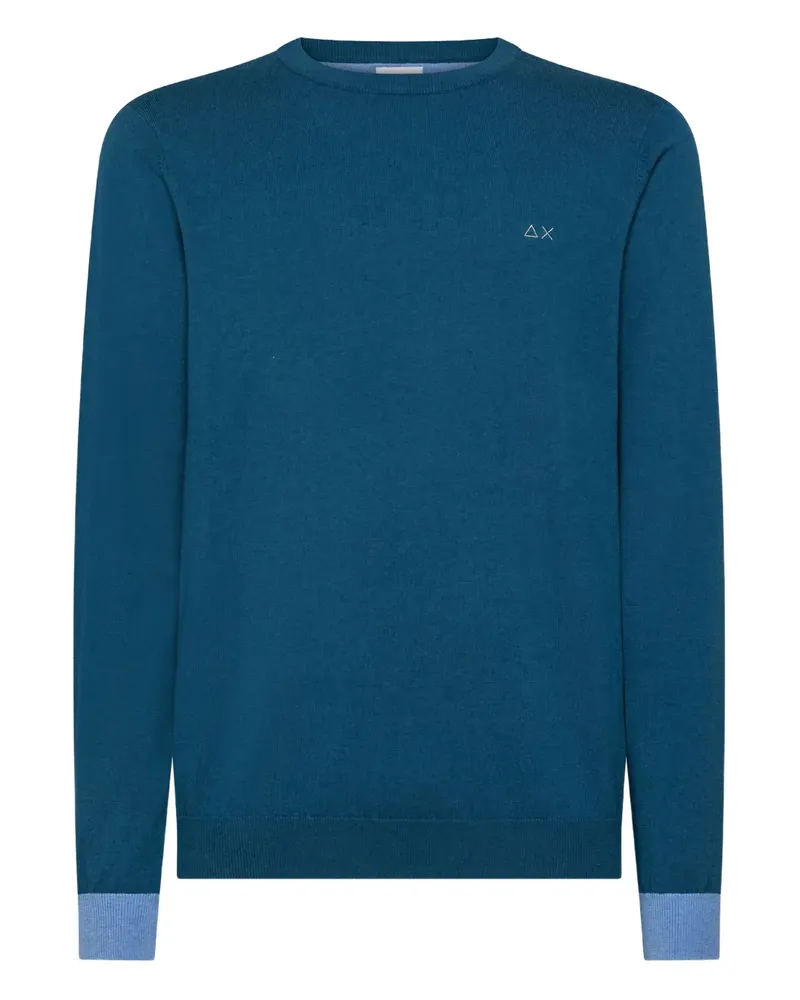 Sun68 Pullover mit Ellenbogen-Patches - Blau Blau