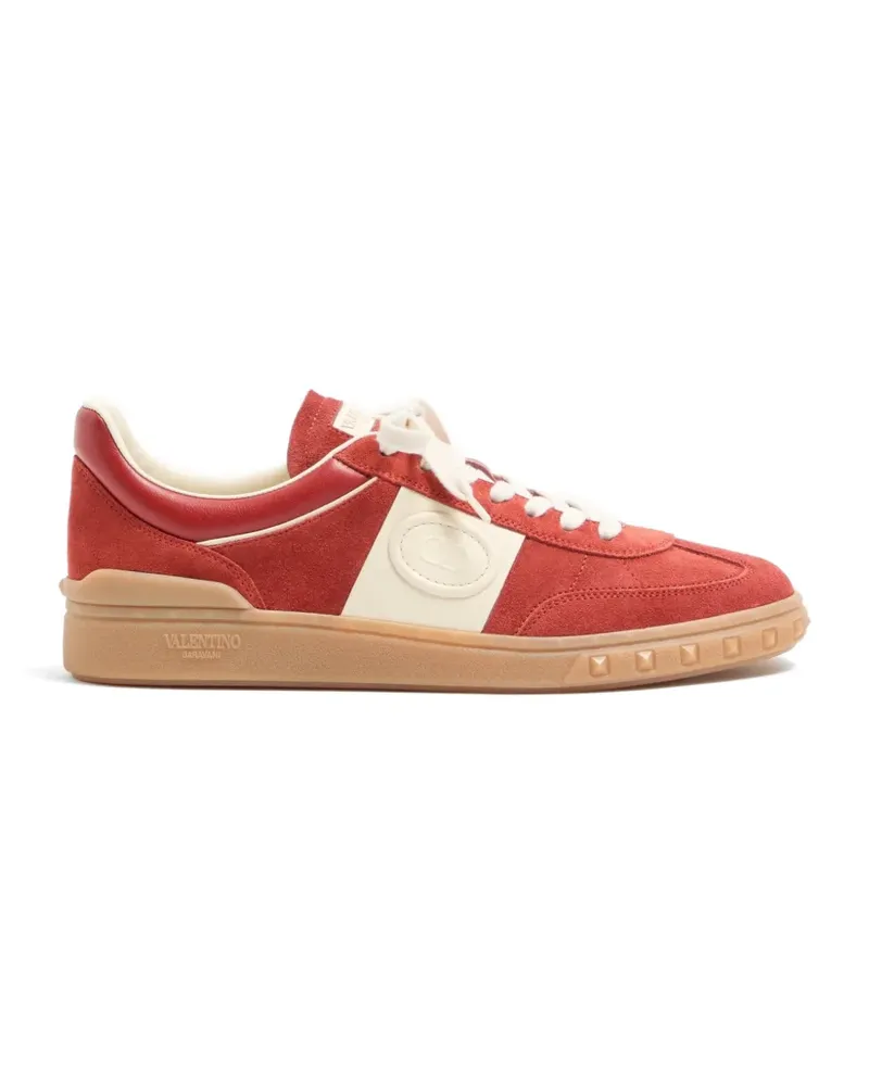 Valentino Garavani Upvillage Low-Top-Sneakers aus Spaltleder und Nappaleder - Rot Rot