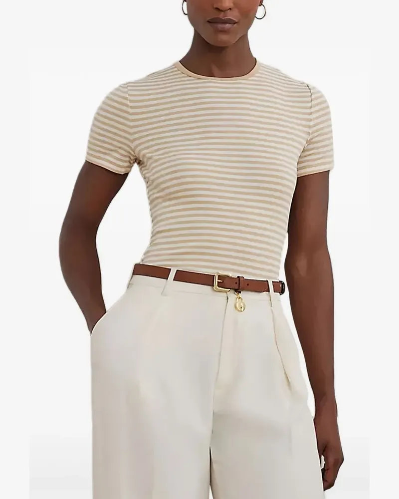 Ralph Lauren Gestreiftes T-Shirt - Nude Nude