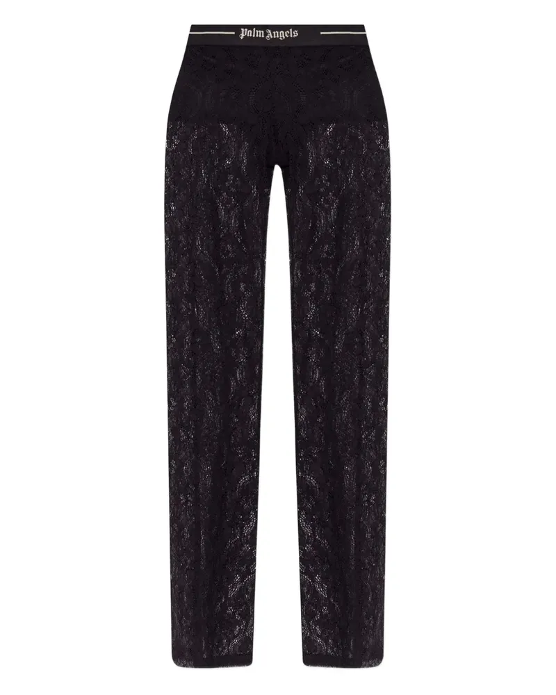 Palm Angels Hose mit Spitzenblumen - Schwarz Schwarz