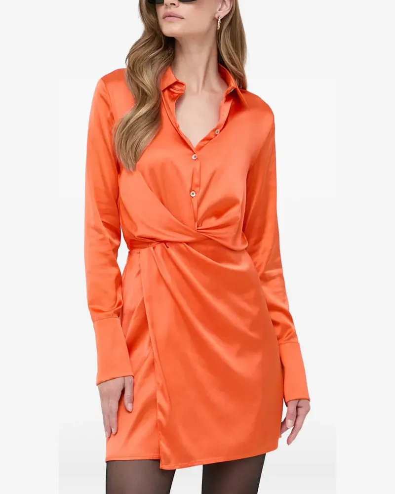 Patrizia Pepe buttoned twist-detailed mini dress - Orange Orange