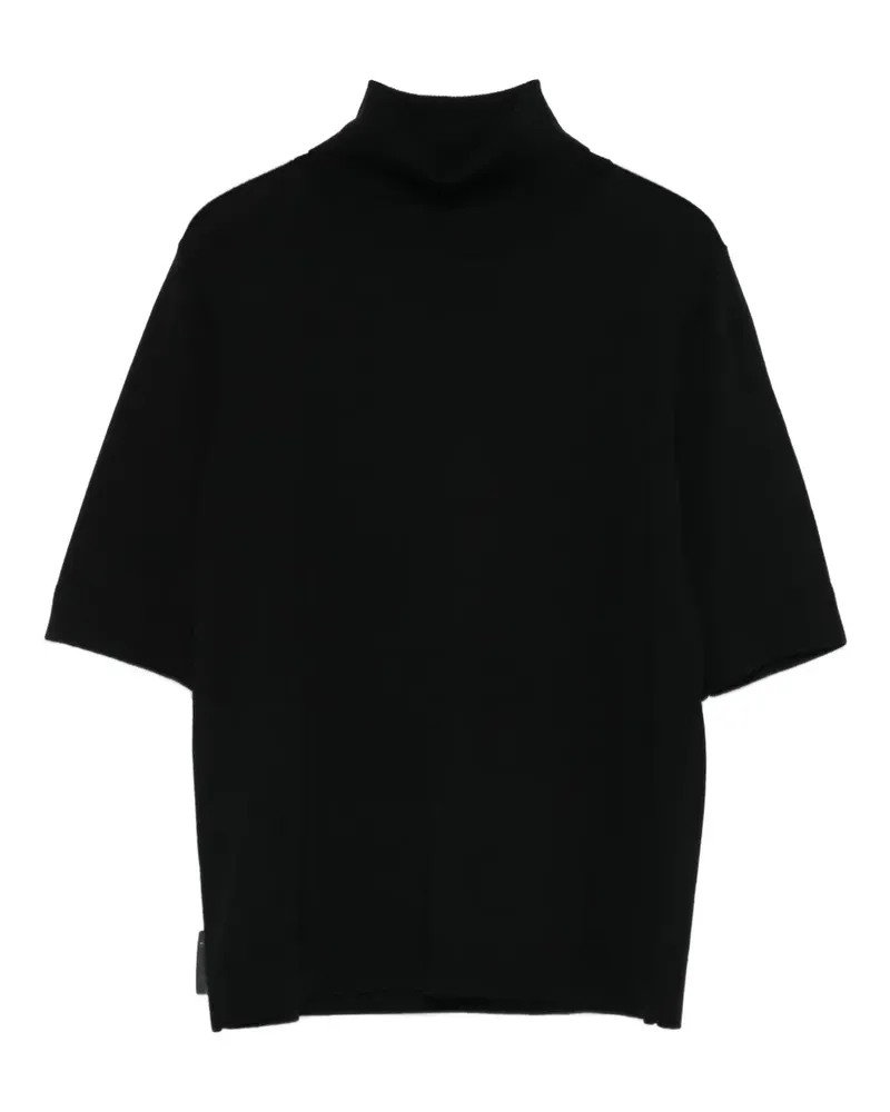 Hugenberg T-Shirt mit Stehkragen - Schwarz Schwarz