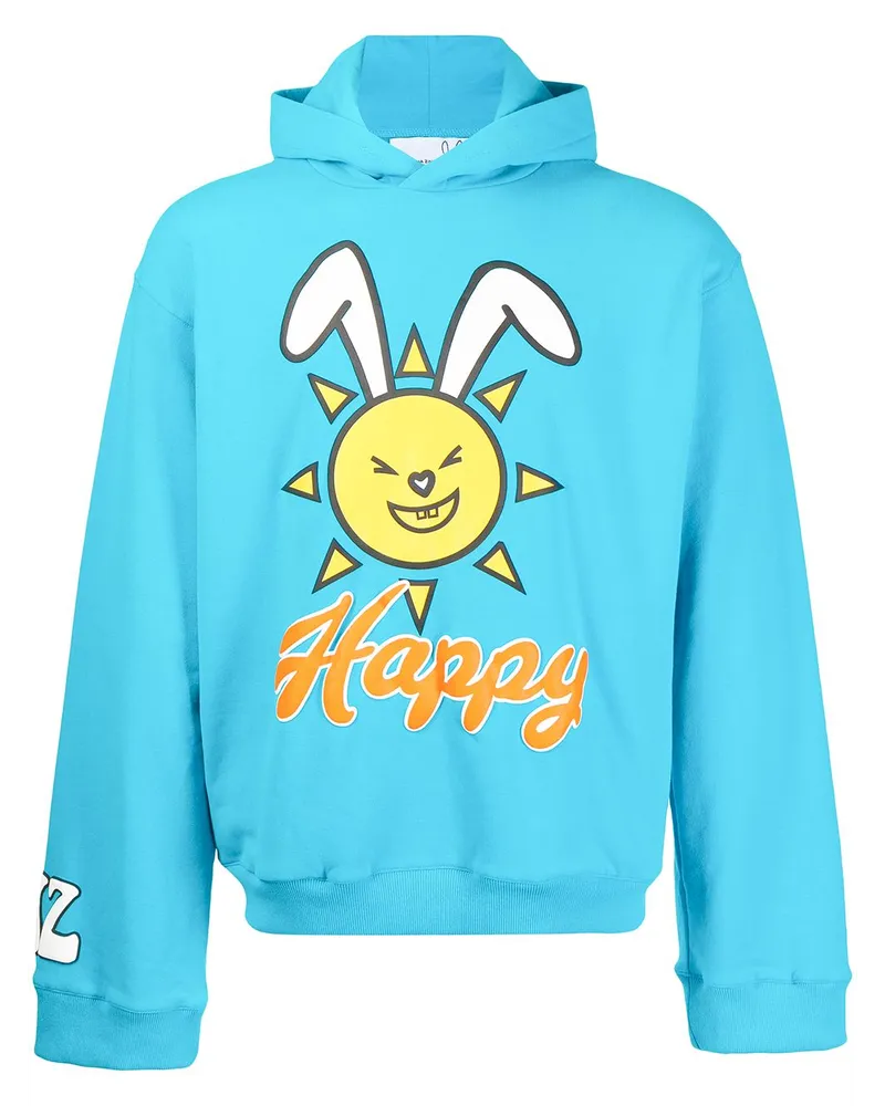 Natasha Zinko Hoodie mit grafischem Print - Blau Blau