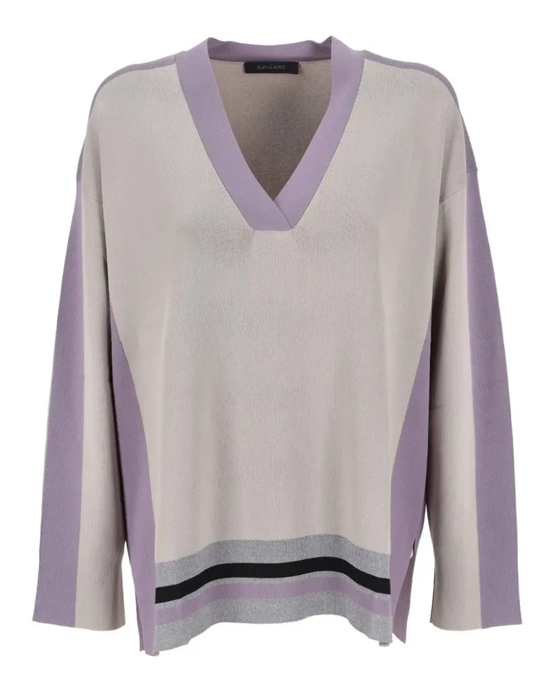 Elena Mirò colour-block V-neck sweater - Nude Nude