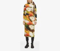 Midikleid mit Print - Nude